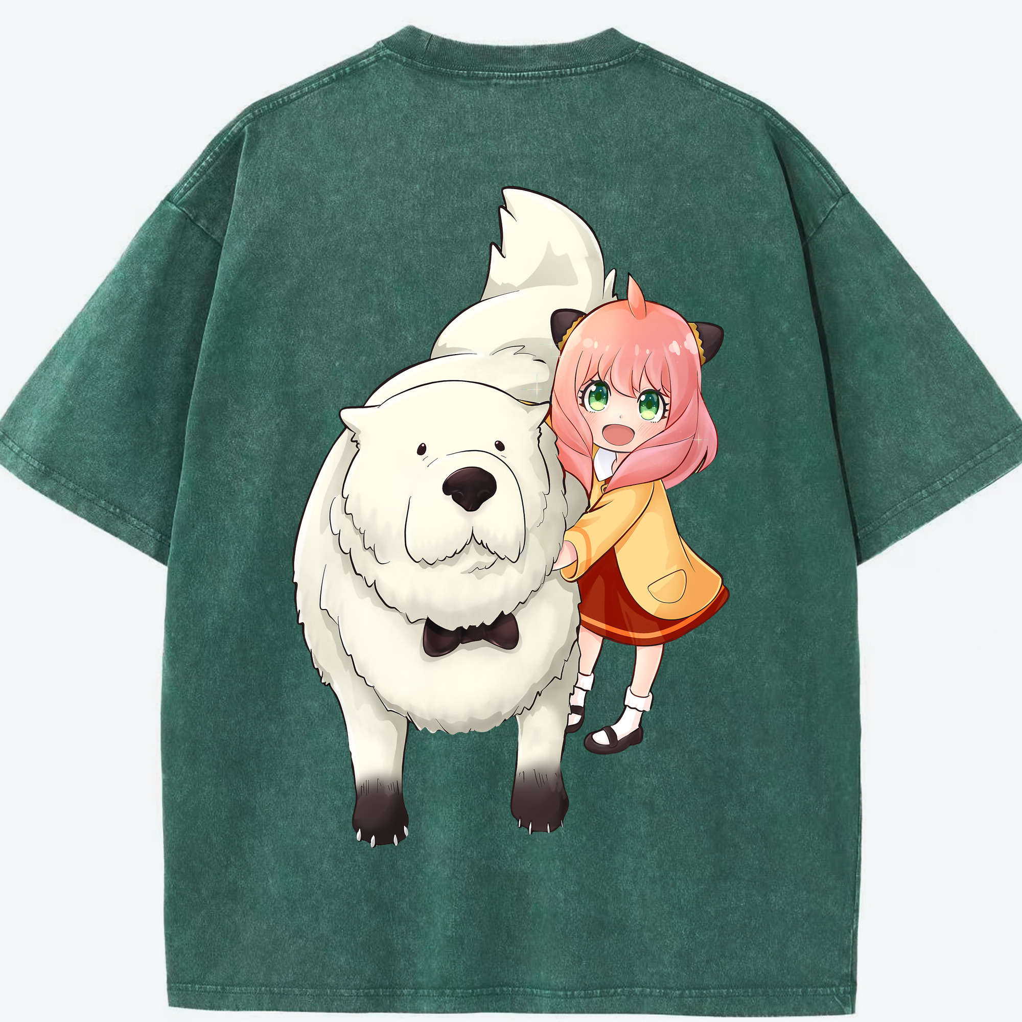 （画像用） SPY×FAMILY间谍家家酒 綿100% ヴィンテージ風 半袖Tシャツ（背面プリント）